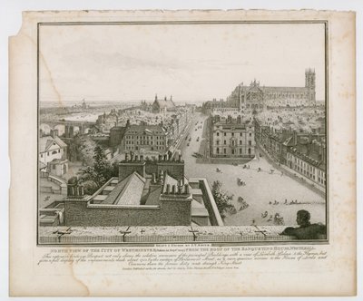 North View of the City of Westminster from the roof of the Banqueting House, Whitehall by English School