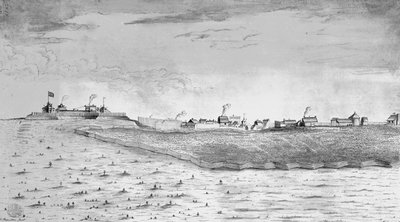 North West view of Fort Lawrence in Chignectou by English School