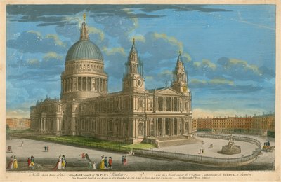 Northwest view of the Cathedral Church of St Paul, London by English School