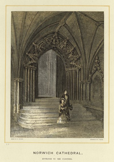 Norwich Cathedral, Entrance to the Cloisters by English School