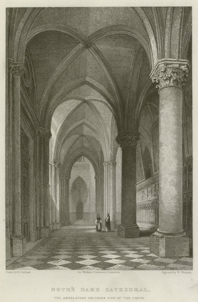 Notre Dame Cathedral, The Ambulatory Southern Side of the Choir by English School