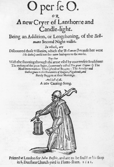 O per se O, or A New Cryer of Lanthorne and Candle-Light, Title Page from a Book, Printed by John Busbie by English School