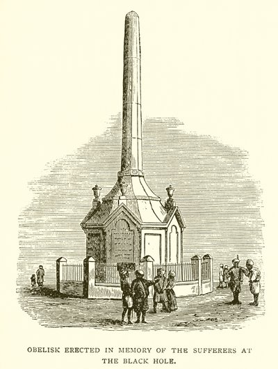Obelisk Erected in Memory of the Sufferers at the Black Hole of Calcutta by English School
