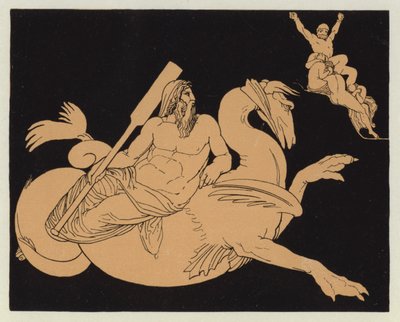 Oceanus on His Winged Steed by English School