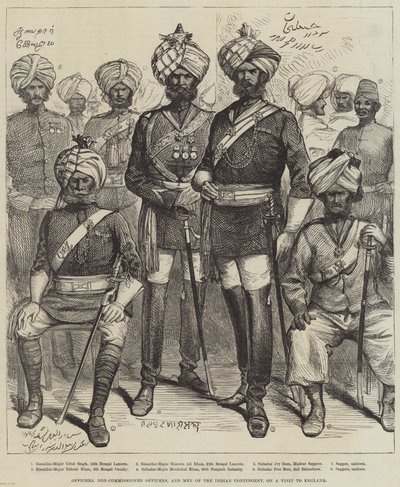 Officers, Non-Commissioned Officers, and Men of the Indian Contingent, on a Visit to England by English School