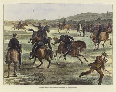 Officers Playing Polo by English School