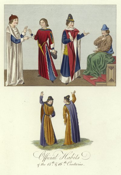 Official habits of the 15th and 16th Centuries by English School