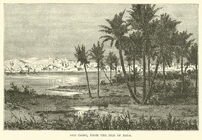 Old Cairo, from the Isle of Roda by English School