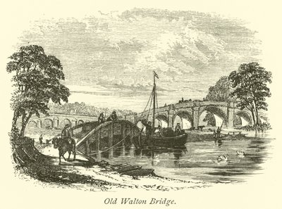 Old Walton Bridge by English School