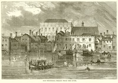 Old Whitehall Palace from the River by English School