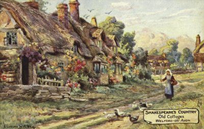 Old cottages, Welford-on-Avon, Warwickshire by English School