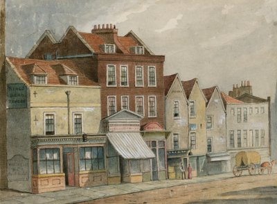 Old houses in Upper Street, Islington, opposite Church by English School