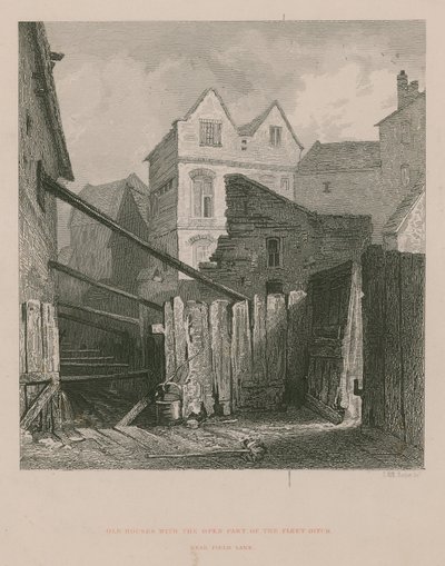 Old Houses with the Open Part of the Fleet Ditch near Field Lane by English School