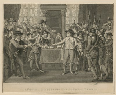 Oliver Cromwell Dissolves the Long Parliament by English School