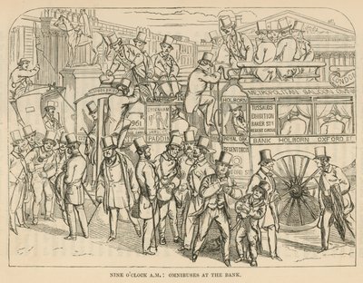 Omnibuses at the Bank, London by English School