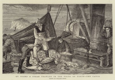 On Board a Steam Trawler in the Firth of Forth, the Catch by English School