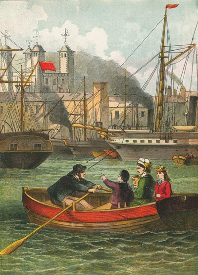 On the Thames by the Tower of London by English School