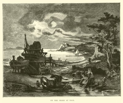 On the shore at Baiae by English School