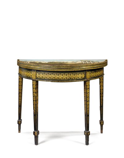 One of a pair of George III tea-tables, possibly Irish by English School