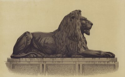One of the Lion Statues from Trafalgar Square, London by English School