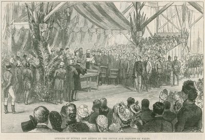 Opening of the new bridge over the River Thames at Putney by the Prince and Princess of Wales by English School