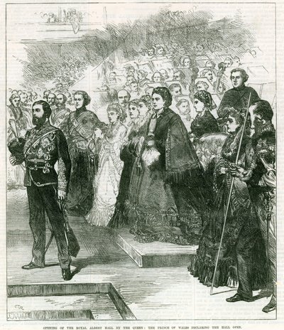 Opening of the Royal Albert Hall by Queen Victoria by English School