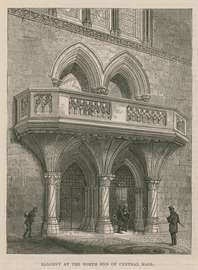 Opening of the Royal Courts of Justice: Balcony at the North End of Central Hall by English School
