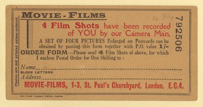 Order Form for Stills from Movie-Films by English School