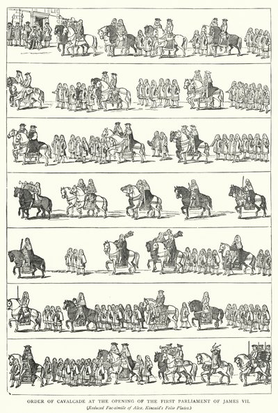 Order of Cavalcade at the Opening of the First Parliament of James VII by English School