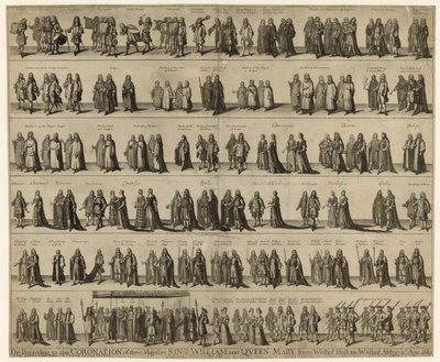 Order of Procession for the Coronation of Their Majesties King William and Queen Mary by English School