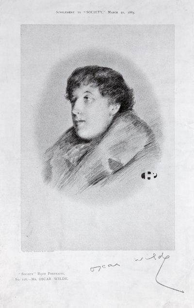 Oscar Wilde a Bijou Portrait, from Society by English School