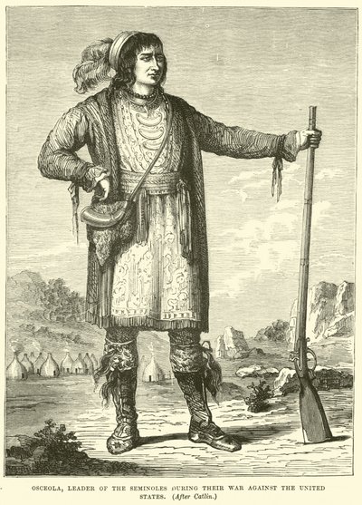 Osceola, Leader of the Seminoles during their war against the United States by English School
