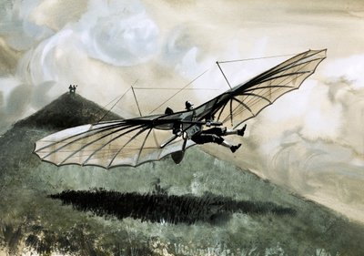 Otto Lillenthal made over 1,000 flights in his primitive glider by English School