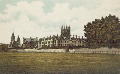 Oxford: Merton College from the Fields by English School