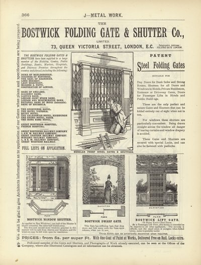 Page from The Architects, Surveyors and Engineers Compendium 1892 by English School