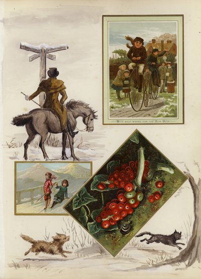 Page from late Victorian scrapbook by English School