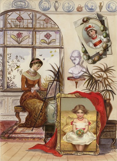 Page from late Victorian scrapbook by English School
