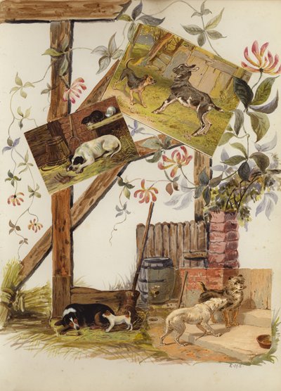 Page from late Victorian scrapbook by English School