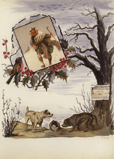 Page from late Victorian scrapbook by English School