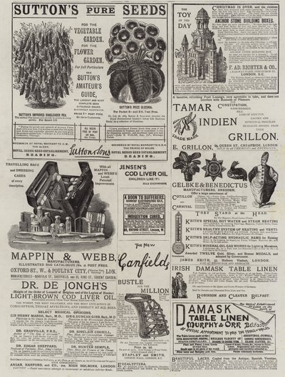 Page of Advertisements by English School