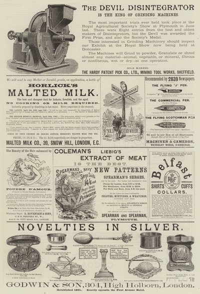 Page of Advertisements by English School