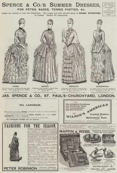 Page of Advertisements by English School