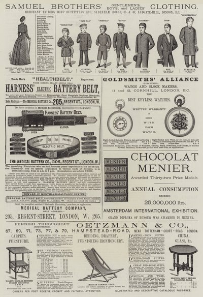 Page of Advertisements by English School