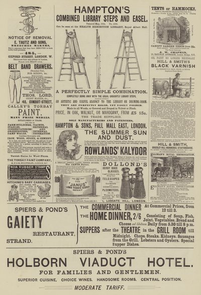 Page of Advertisements by English School
