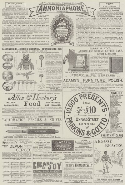 Page of Advertisements by English School