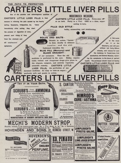 Page of Advertisements by English School