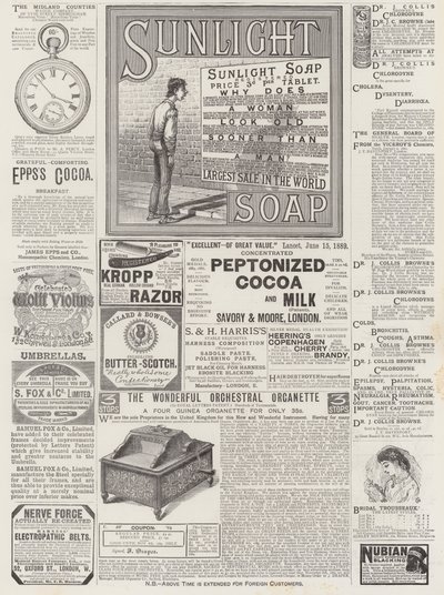 Page of Advertisements by English School