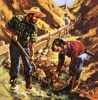 Panning for gold by English School