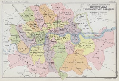 Parliamentary representation, Metropolitan parliamentary boroughs by English School