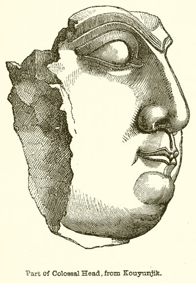 Part of Colossal Head, from Kouyunjik by English School